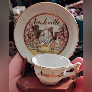 Vintage Miniature Nashville Souvenir Cup and Saucer Set